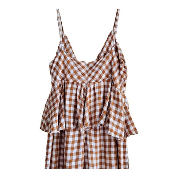 SAYLOR Women's XS Laken Jumpsuit Gingham Tie Front Spaghetti Straps Peplum Lined - Picture 6 of 8